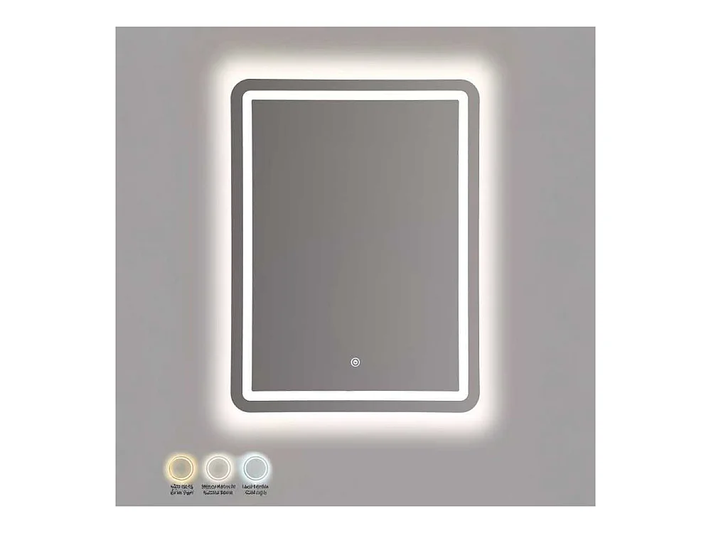 Miroir Mural LED "Simple" 80cm Argent