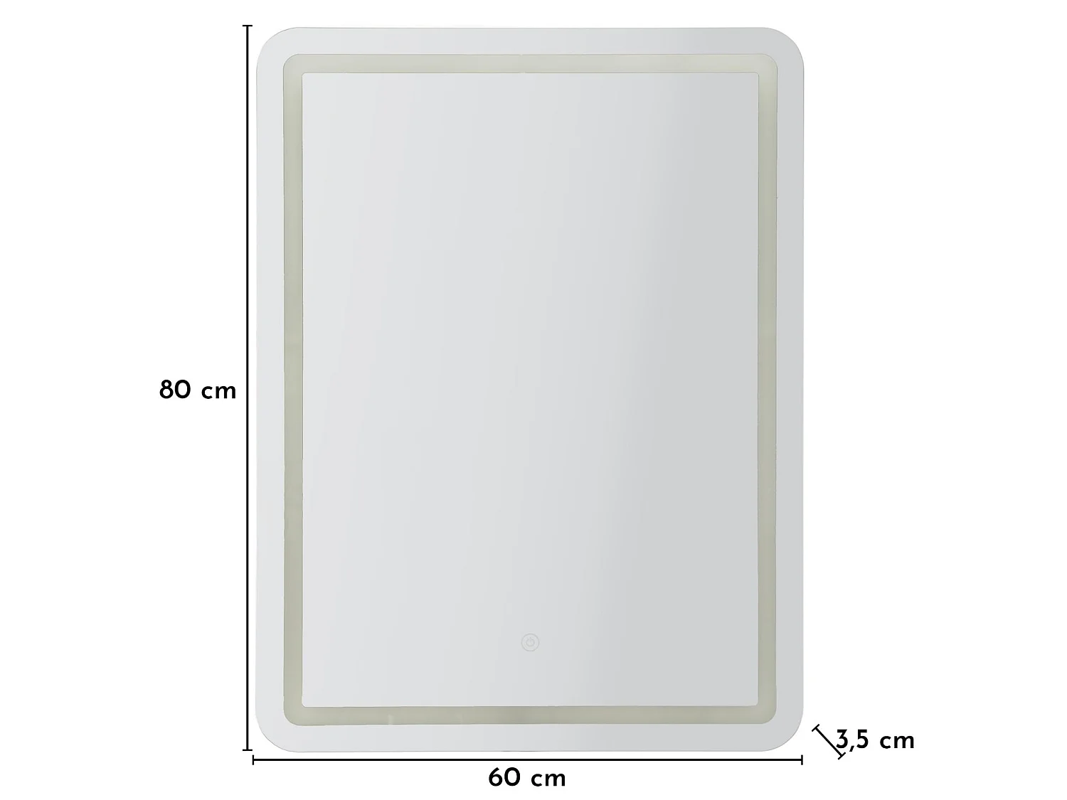 Espejo de pared LED rectangular 60x80 cm Simple rectangular