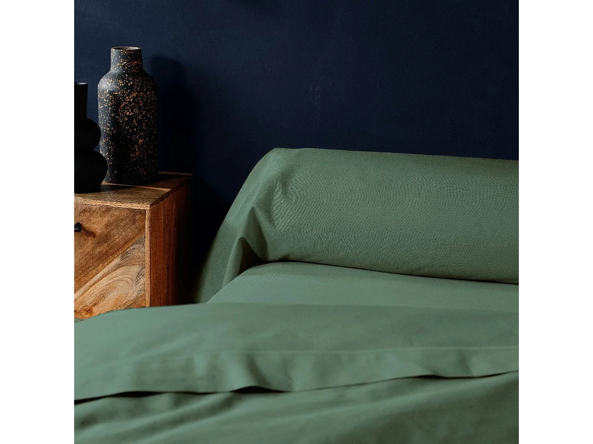Taie de Traversin "Lina" 85x185cm Vert Cèdre