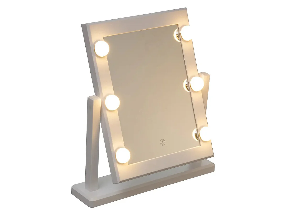 Miroir LED à Poser "Hollywood" 40cm Blanc