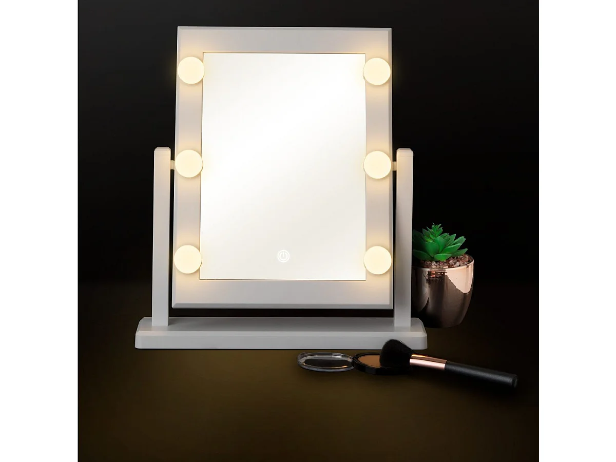 Miroir LED à Poser "Hollywood" 40cm Blanc