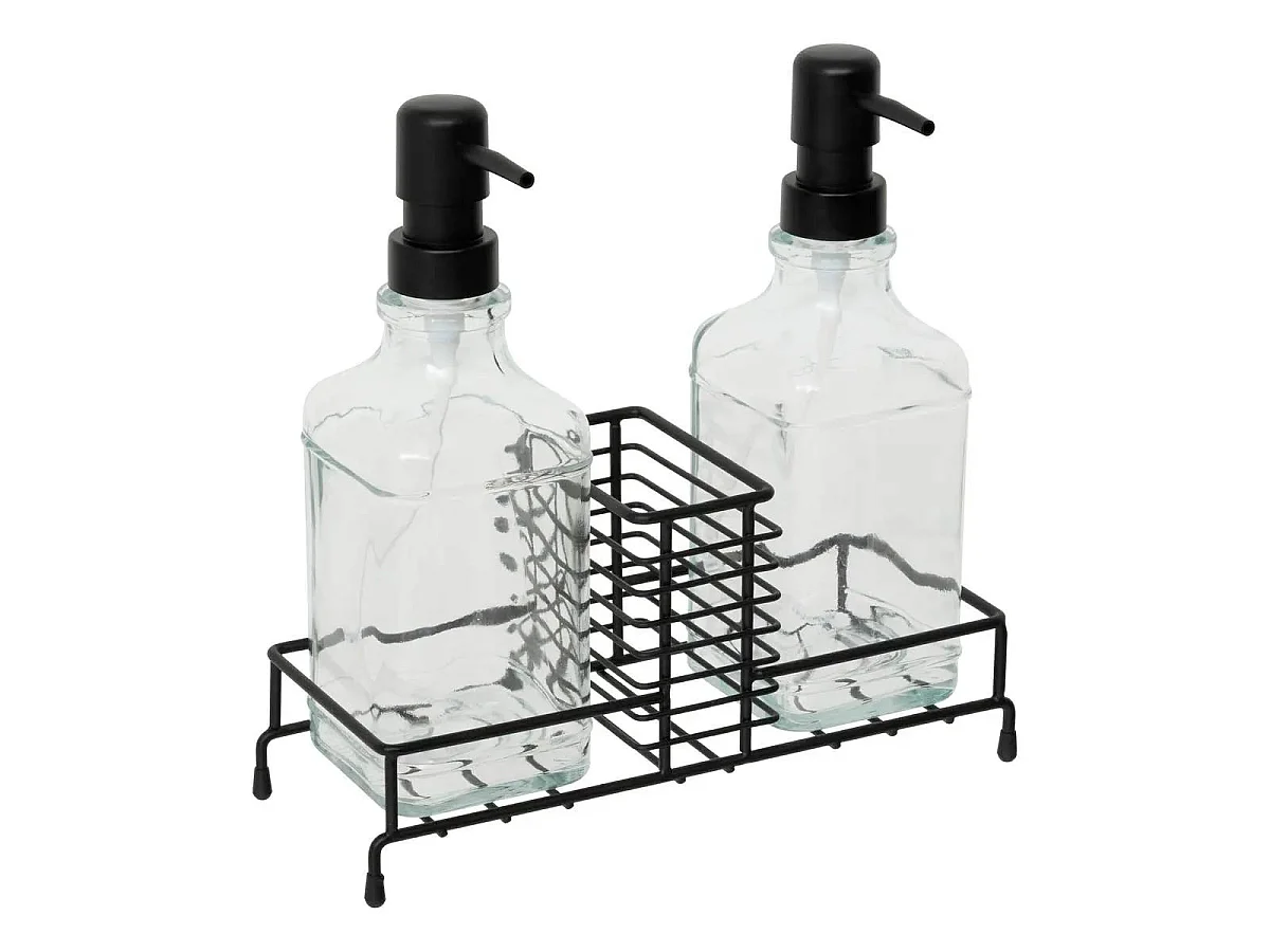 Distributeur de Savon & Liquide Vaisselle "Black Edition" 23cm Noir