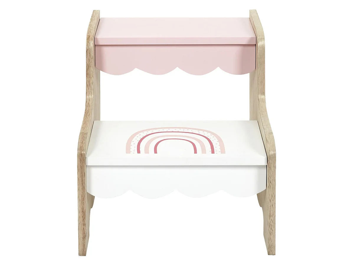 Marchepied pour Enfant "Fille" 33cm Rose & Blanc