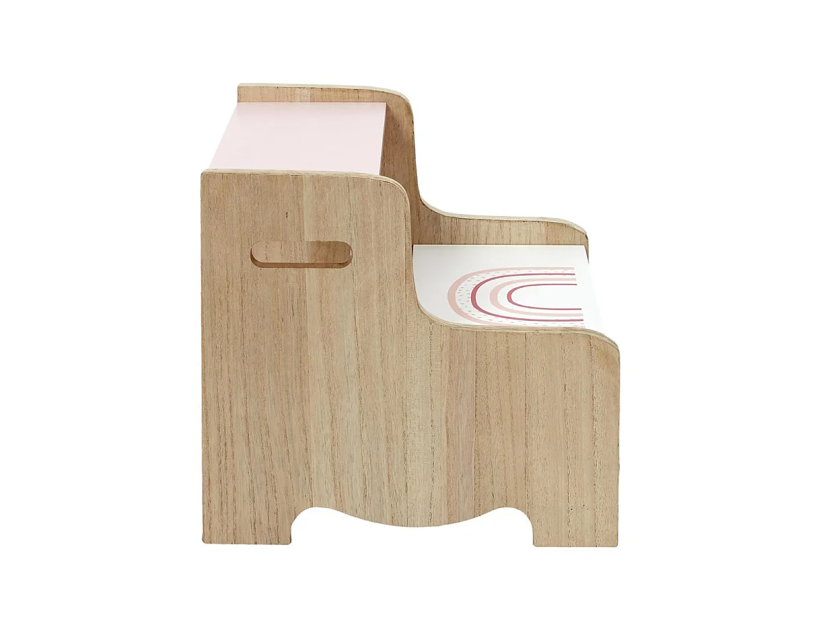 Marchepied pour Enfant "Fille" 33cm Rose & Blanc