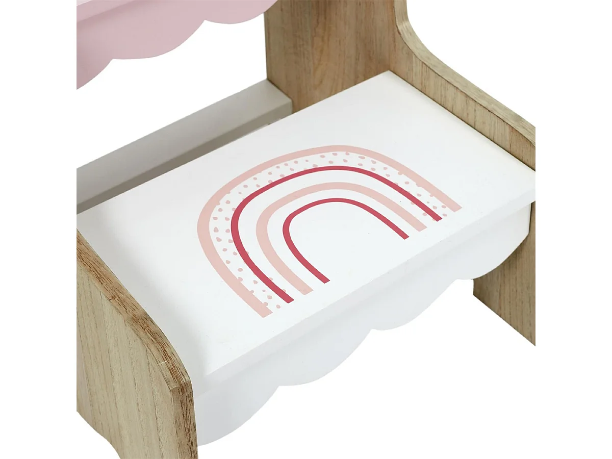 Marchepied pour Enfant "Fille" 33cm Rose & Blanc