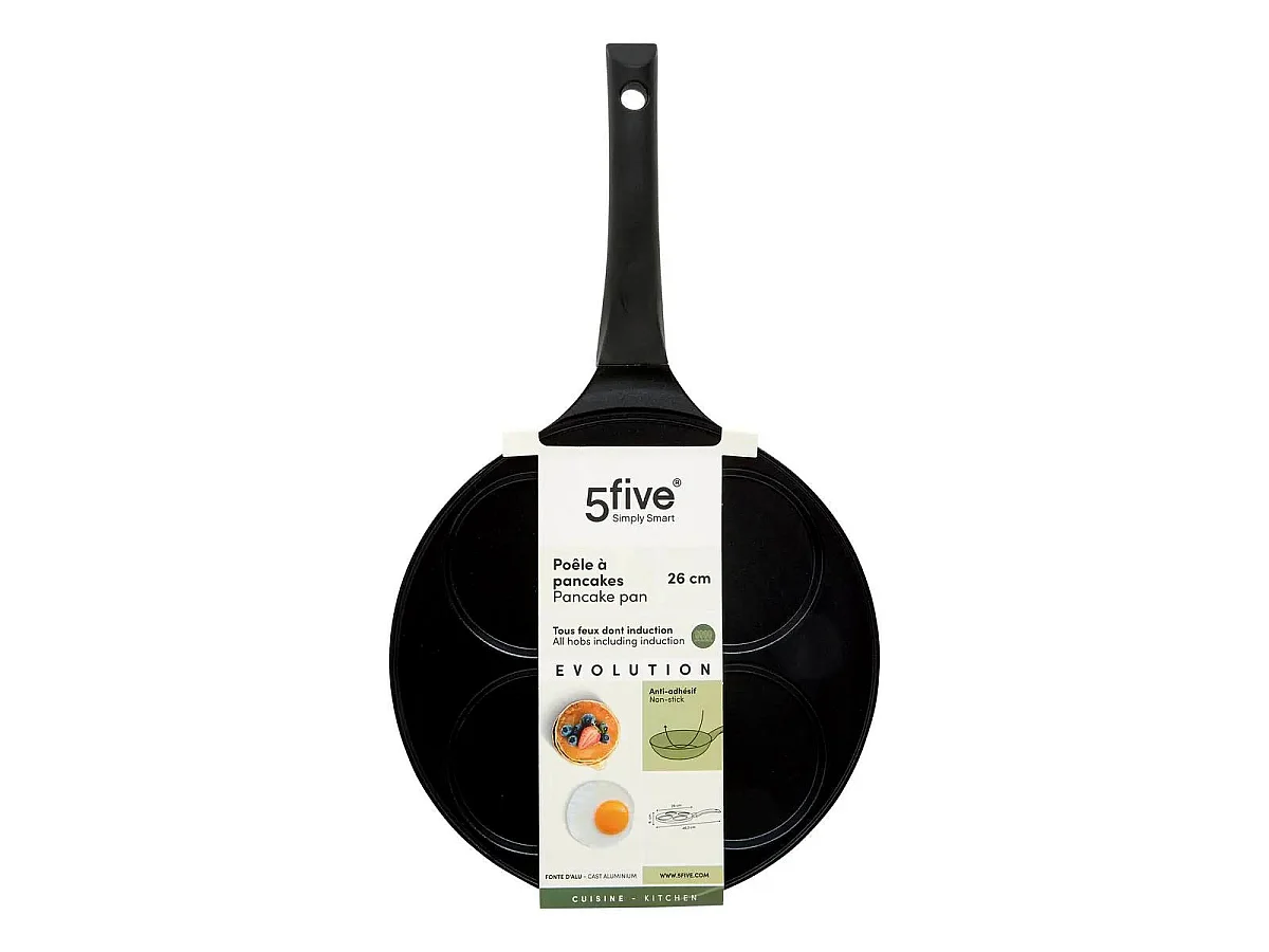 Poêle à Pancakes en Métal "2 en 1" 26cm Noir