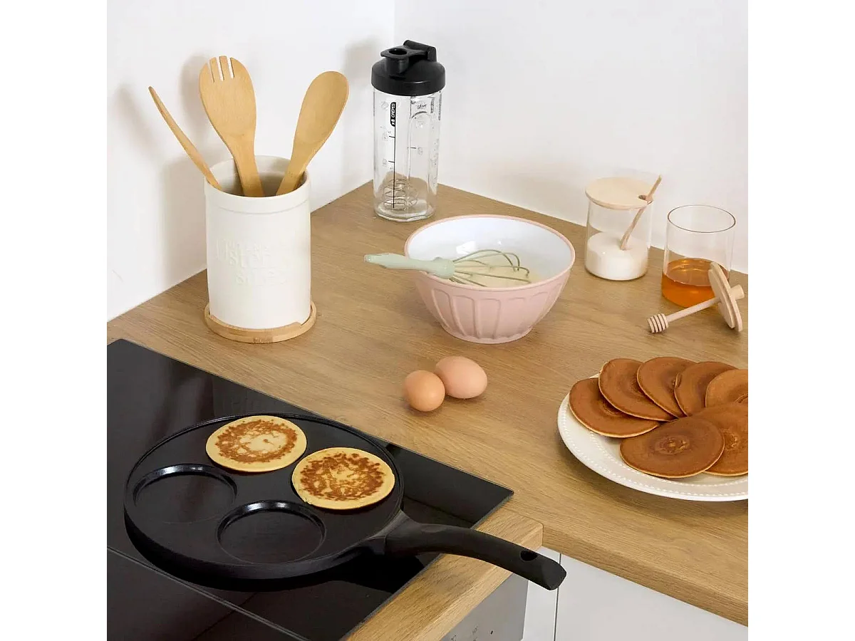 Poêle à Pancakes en Métal "2 en 1" 26cm Noir