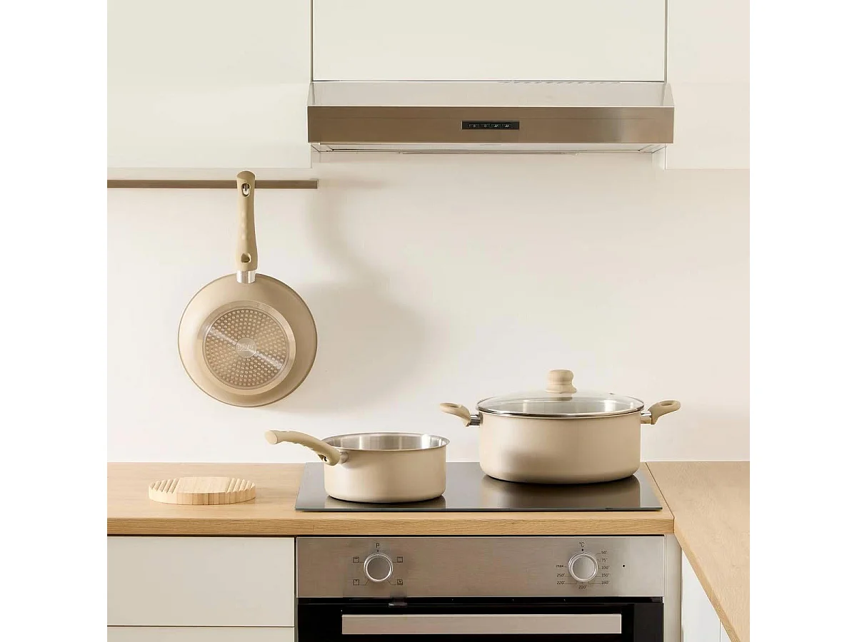 Poêle en Inox "Solstice" 24cm Beige