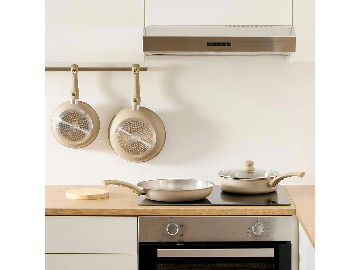 Poêle en Inox "Solstice" 30cm Beige