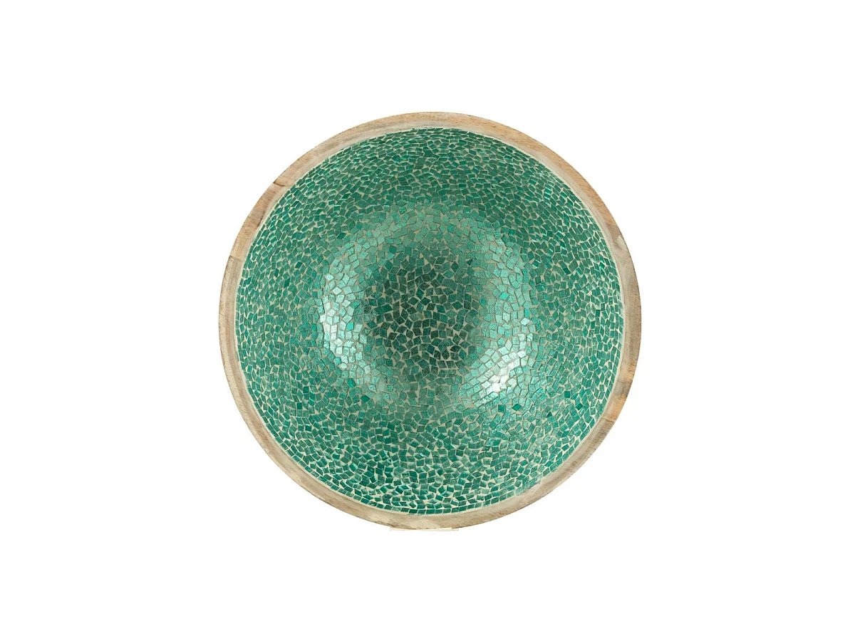 Saladier Mosaïque en Bois "Freddy" 35cm Vert