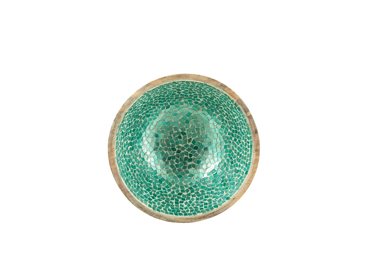 Saladier Mosaïque en Bois "Freddy" 24cm Vert