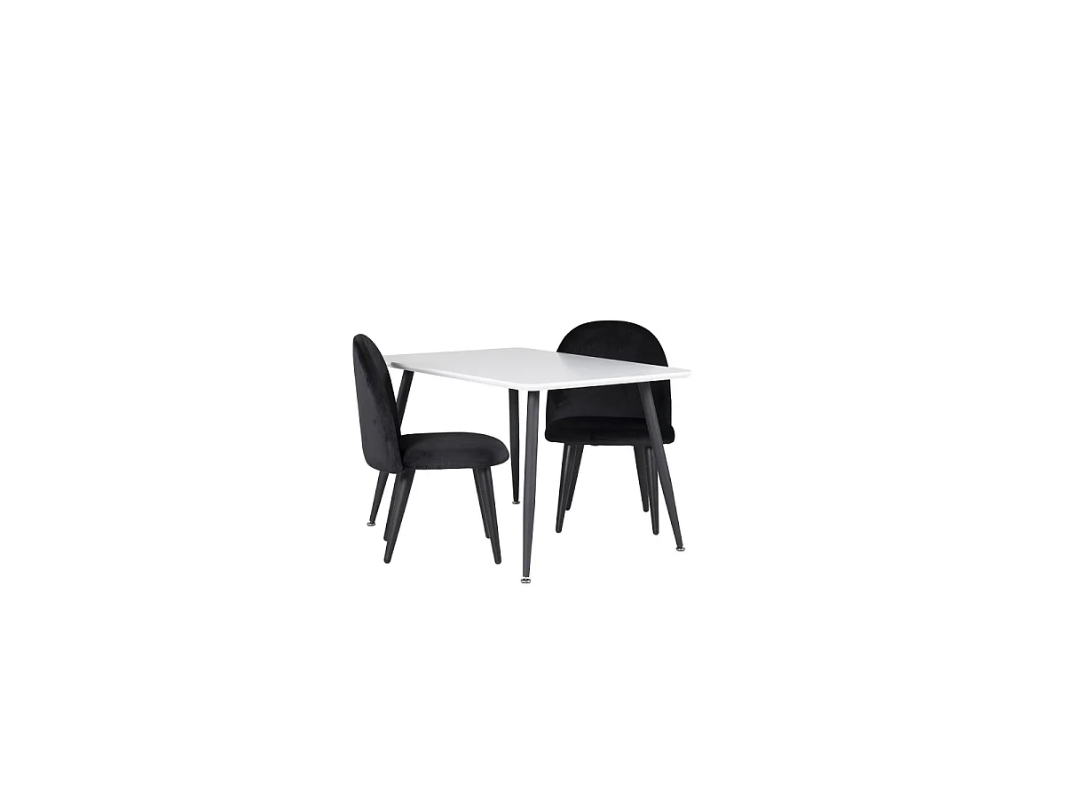 Table Enfant & 2 Chaises "Polar" 80cm Blanc & Noir