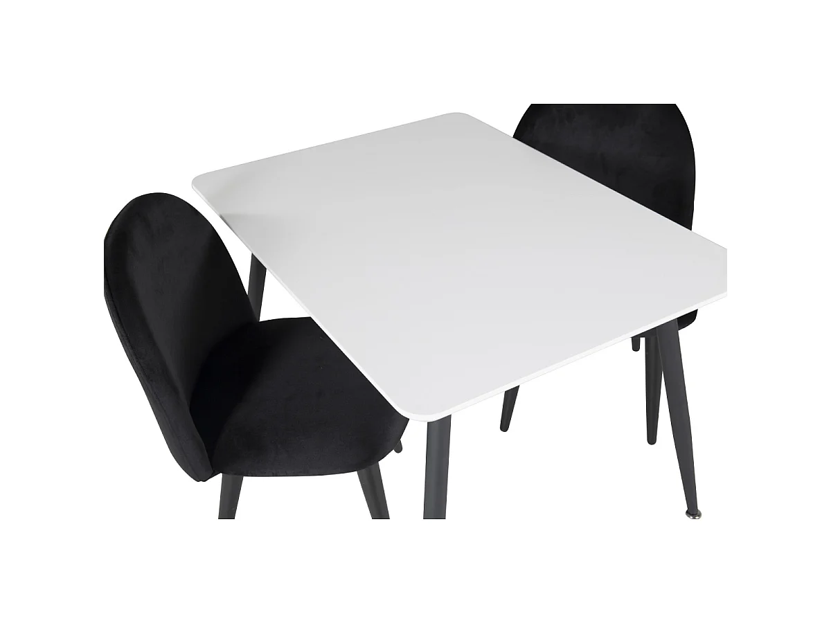 Table Enfant & 2 Chaises "Polar" 80cm Blanc & Noir