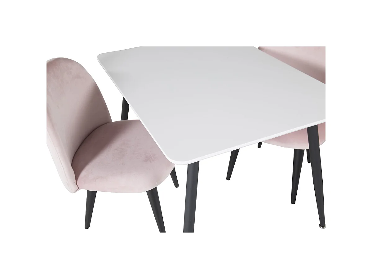 Table Enfant & 2 Chaises "Polar" 80cm Blanc & Rose