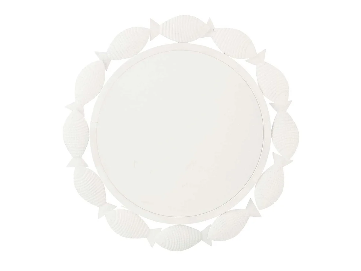 Miroir Mural en Métal "Poisson" 76cm Blanc