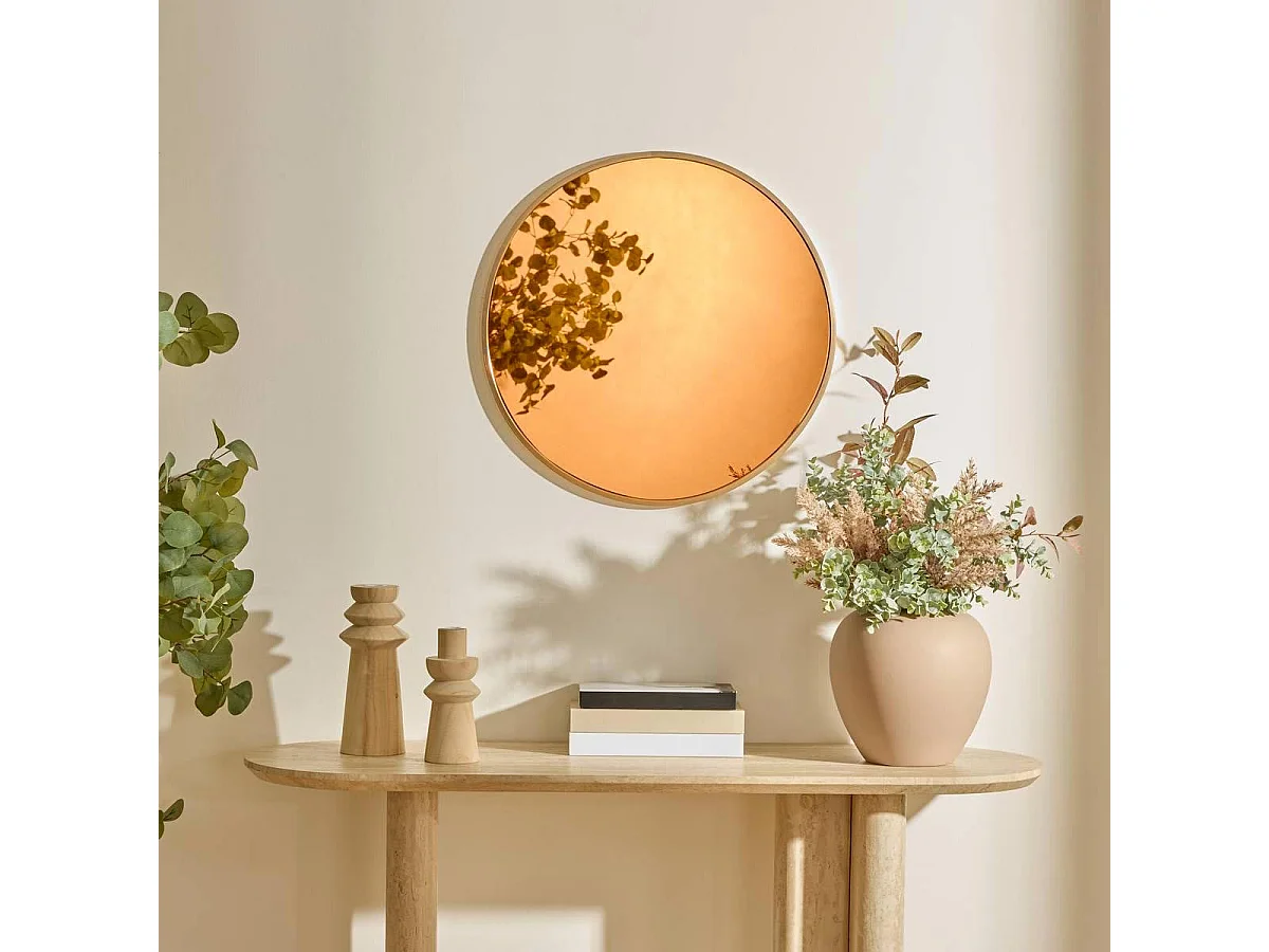 Miroir Mural Design "Alice" 50cm Ambre