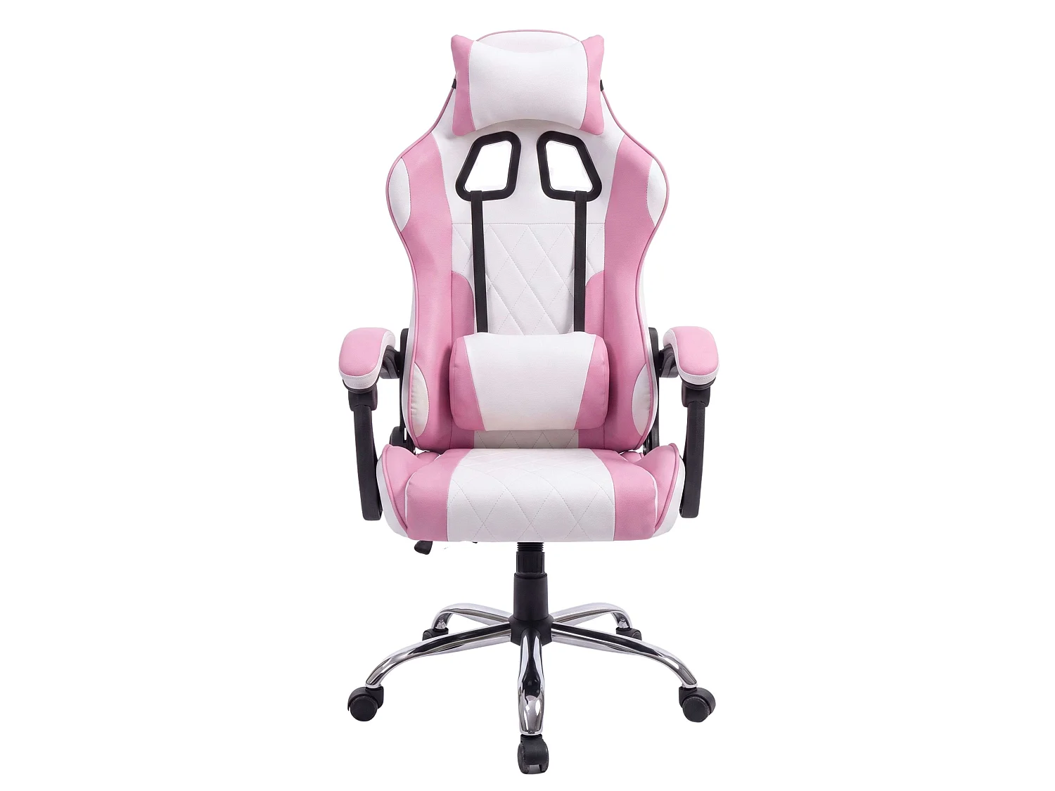 Cadeira Gamer Legend Rosa e Branca com Almofada Lombar Reclinável