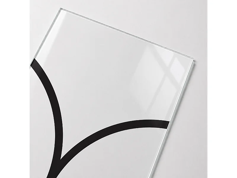 Verrière atelier intérieure aluminium noir 2 vitrages 69 x 117 cm - Décor art déco - Arcade - noir et transparent - Verre trempé