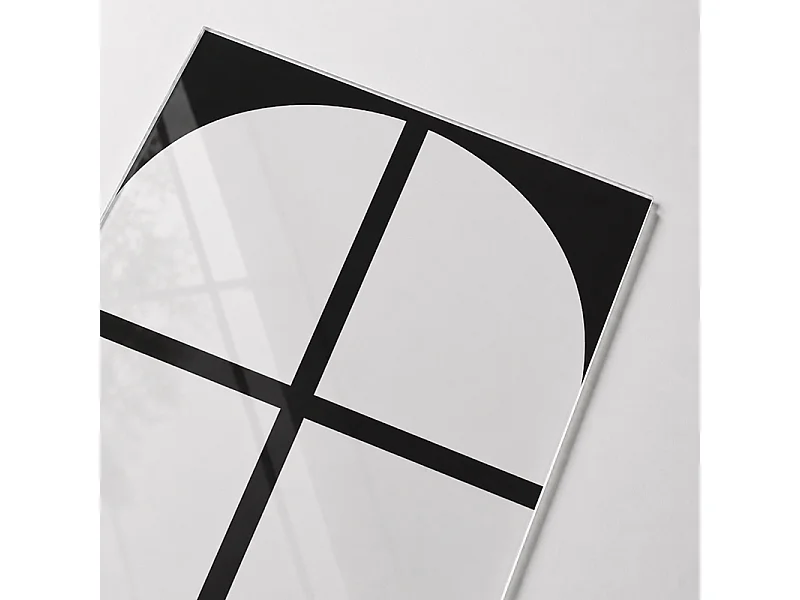 Verrière atelier intérieure aluminium noir 2 vitrages 69 x 117 cm - Décor art déco - Empire - noir et transparent - Verre trempé