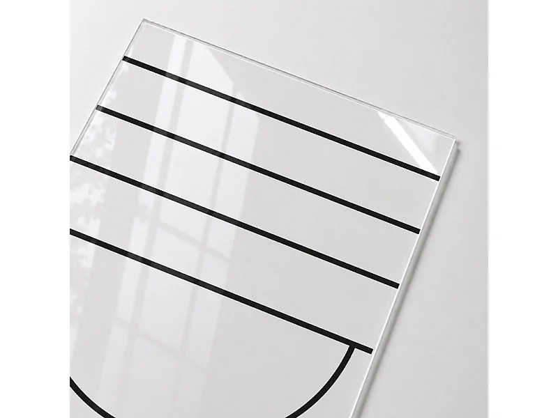 Verrière atelier intérieure aluminium noir 6 vitrages 201 x 117 cm - Décor art déco - Ovaline - noir et transparent - Verre trempé