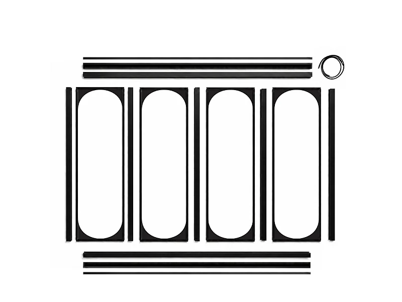 Verrière atelier intérieure aluminium noir 4 vitrages 135 x 117 cm - Décor art déco - Totem - noir et transparent - Verre trempé