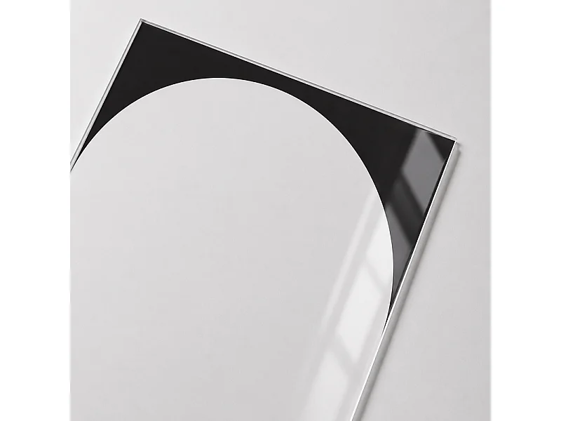 Verrière atelier intérieure aluminium noir 2 vitrages 69 x 117 cm - Décor art déco - Totem - noir et transparent - Verre trempé
