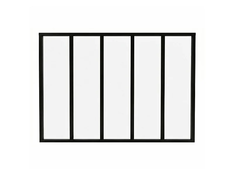 Verrière atelier intérieure aluminium noir 5 vitrages 168 x 117 cm - Décor essentiel - Essentiel - transparent - Verre trempé