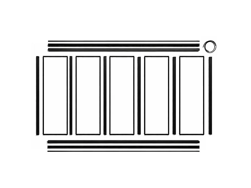 Verrière atelier intérieure aluminium noir 5 vitrages 168 x 117 cm - Décor essentiel - Essentiel - transparent - Verre trempé