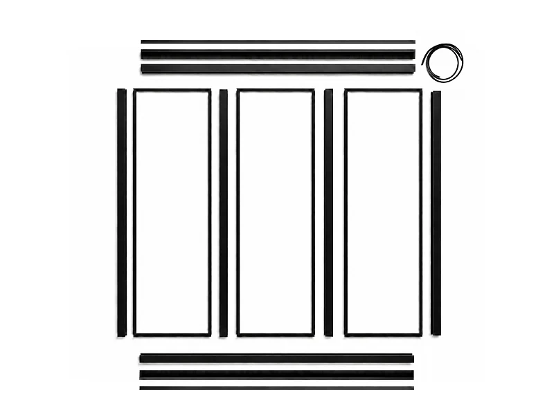 Verrière atelier intérieure aluminium noir 3 vitrages 102 x 117 cm - Décor essentiel - Essentiel - transparent - Verre trempé