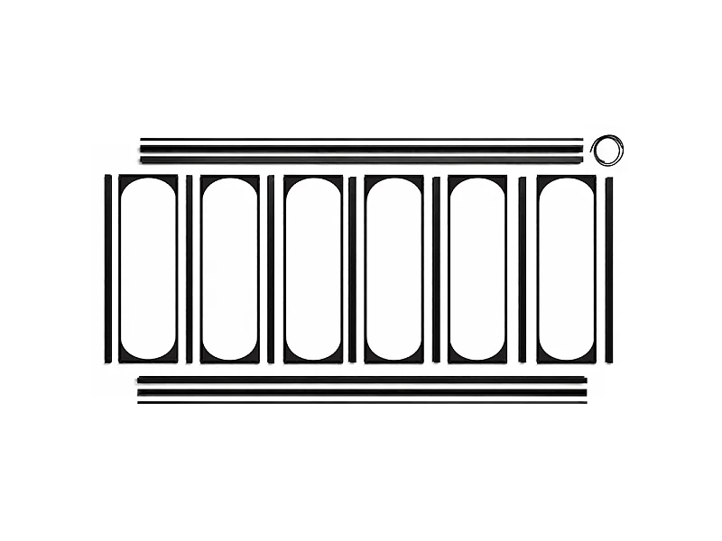 Verrière atelier intérieure aluminium noir 6 vitrages 201 x 117 cm - Décor art déco - Totem - noir et transparent - Verre trempé