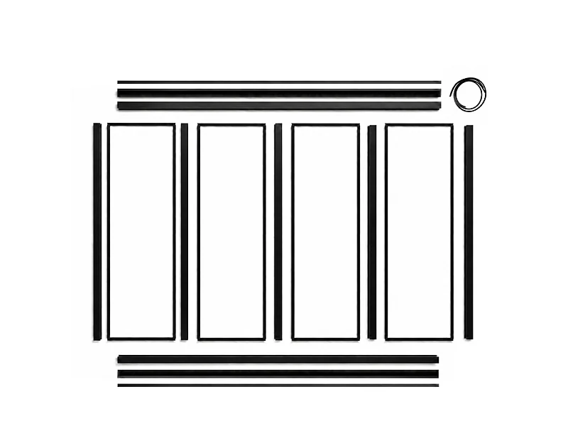 Verrière atelier intérieure aluminium noir 4 vitrages 135 x 117 cm - Décor essentiel - Essentiel - transparent - Verre trempé