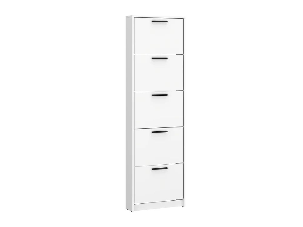 Schuhschrank Step Up 52x110x18cm für den Flur schmal 5 Einlegeböden Alpinweiß