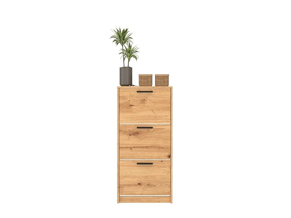 Schoenenkast Step Up 52x110x18cm voor gang smal 3 planken artisan eiken
