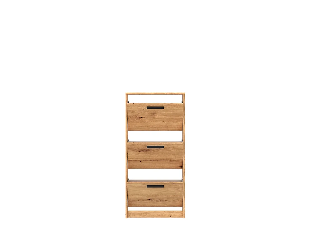 Schoenenkast Step Up 52x110x18cm voor gang smal 3 planken artisan eiken