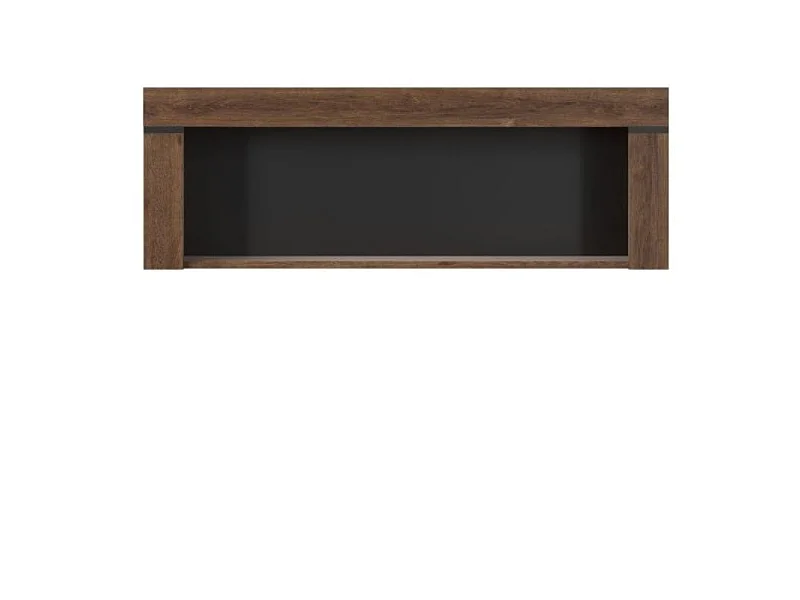Étagère murale Brass 112,5x39x23cm - 2 tablettes ouvertes - salon bureau - chêne brun