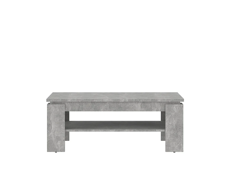 Stolik kawowy Riva 110x43x67cm - z półką prostokątny - do salonu - beton jasny
