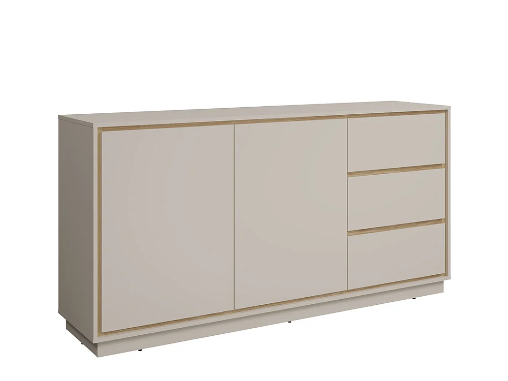 Commode Cosme 167x84x40cm - meuble de salon et chambre à coucher - cachemire/chêne huilé