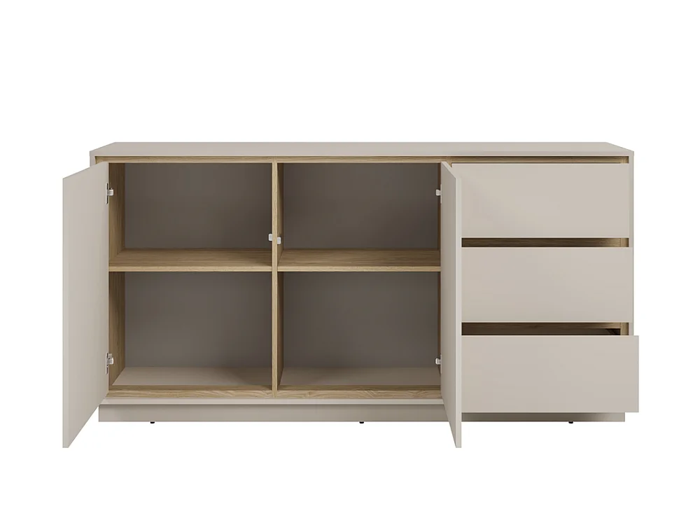 Commode Cosme 167x84x40cm - meuble de salon et chambre à coucher - cachemire/chêne huilé