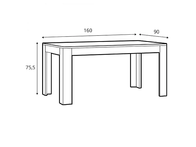 Table Cortina 160-200x76x90cm - table extensible salon et salle à manger - chêne grandson