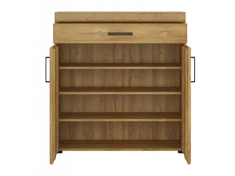 Schoenenrek Cortina 93x100x38cm - 4 planken - lade - hal - grandson eik