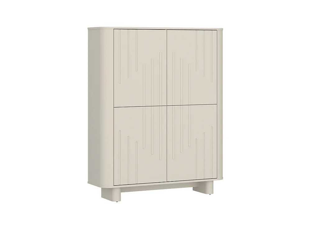 Commode Drip 113x145x38cm - 2 portes 8 étagères haute - pour salon et chambre - cachemire