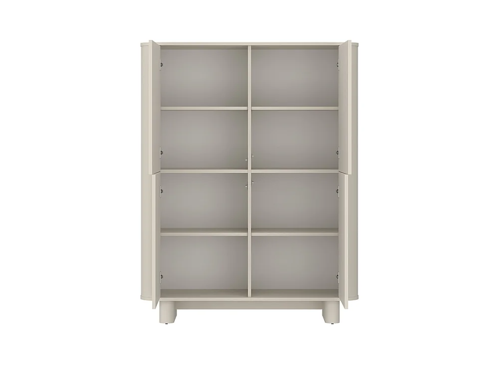 Commode Drip 113x145x38cm - 2 portes 8 étagères haute - pour salon et chambre - cachemire