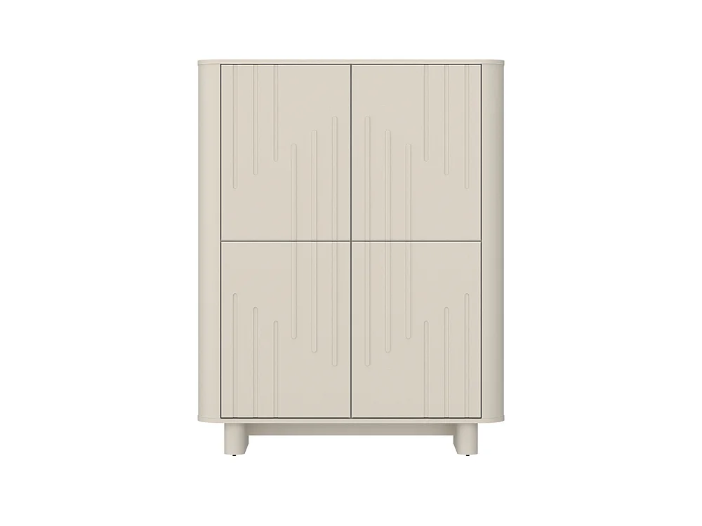 Commode Drip 113x145x38cm - 2 portes 8 étagères haute - pour salon et chambre - cachemire