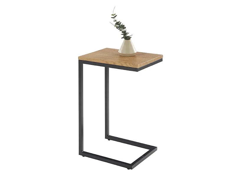 Ława NISA 60x40 dąb złoty/czarna
