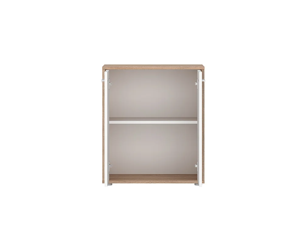 Commode Komi 2D 60x70x30cm - 2 portes 1 étagère - entrée salon - chêne sonoma/blanc