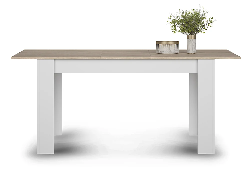 Table extensible Moso 137-176 cm pour 8 personnes pour salle à manger chêne sonoma/blanc