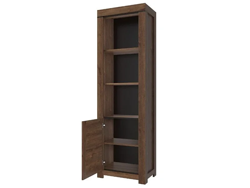 Étagère Brass 64,5x210x40cm - ouverte avec armoire basse - pour salon - chêne brun