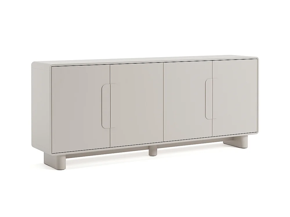 Commode Aura 4 portes 199x82x38cm - large meuble de rangement pour salon - cachemire