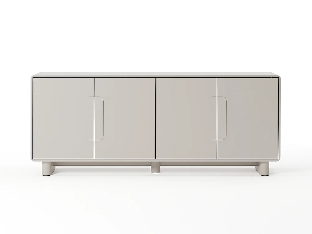 Commode Aura 4 portes 199x82x38cm - large meuble de rangement pour salon - cachemire