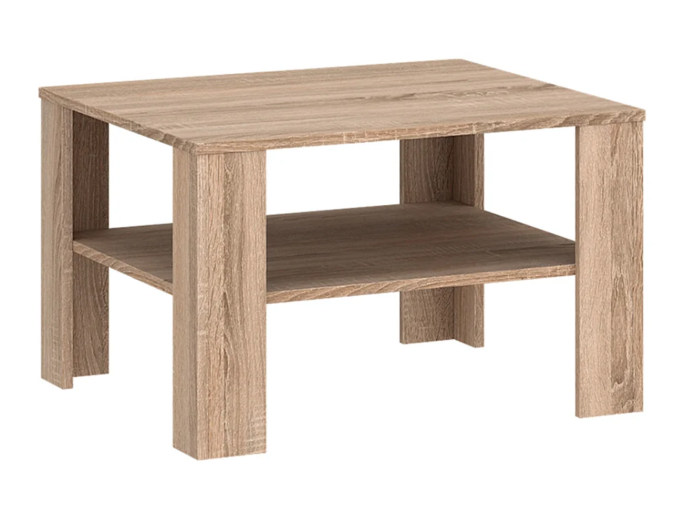Stolik kawowy Venta 68x44x68cm - kwadratowy z dolną półką - do salonu - dąb sonoma